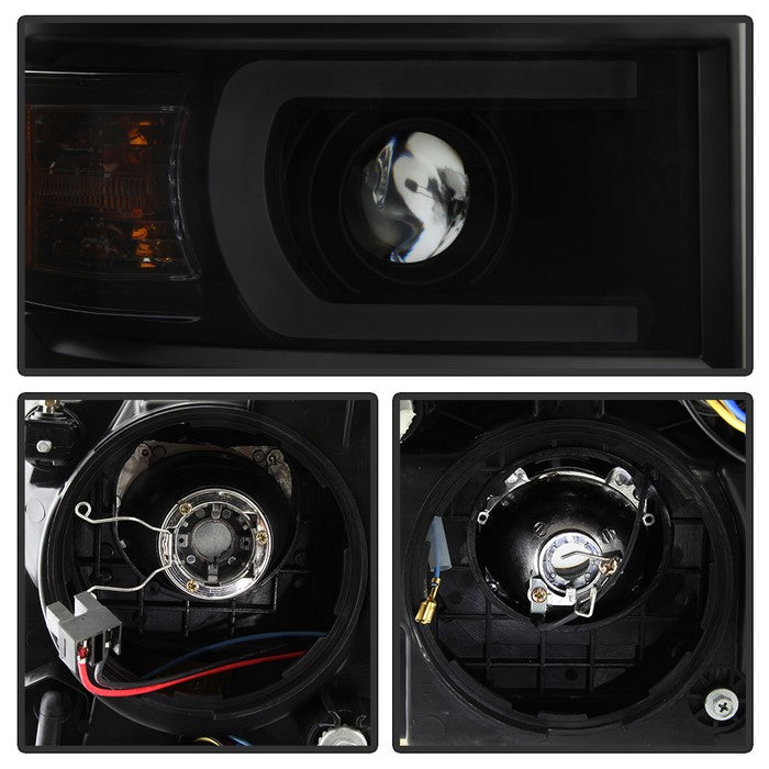 SPYDER Xtune Chevy Silverado 1500 14-15 Projector Headlights Light Bar Drl Smoked PRO-JH-CS14-LBDRL-BSM 9034978