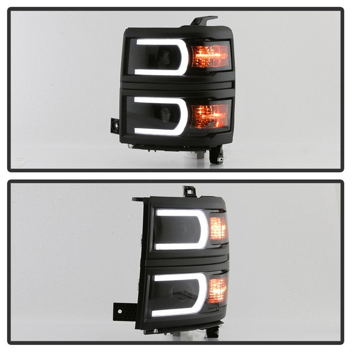 SPYDER Xtune Chevy Silverado 1500 14-15 Projector Headlights Light Bar Drl Smoked PRO-JH-CS14-LBDRL-BSM 9034978