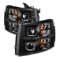 SPYDER Xtune Chevy Silverado 1500/2500/3500 07-13 LED Halo Projector Headlights Black PRO-JH-CSIL07-CFB-BK 9032189