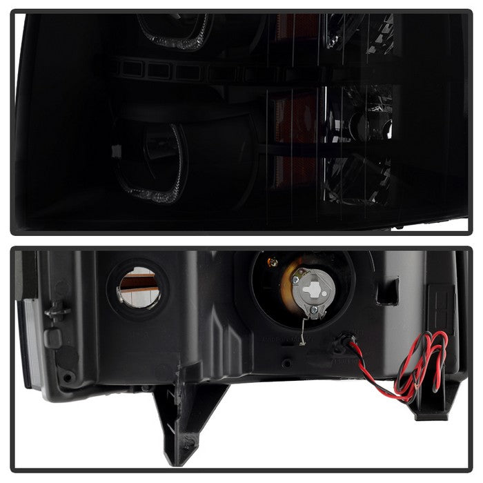 SPYDER Xtune Chevy Silverado 1500/2500/3500 07-13 LED Halo Projector Headlights Black PRO-JH-CSIL07-CFB-BSM 9032196