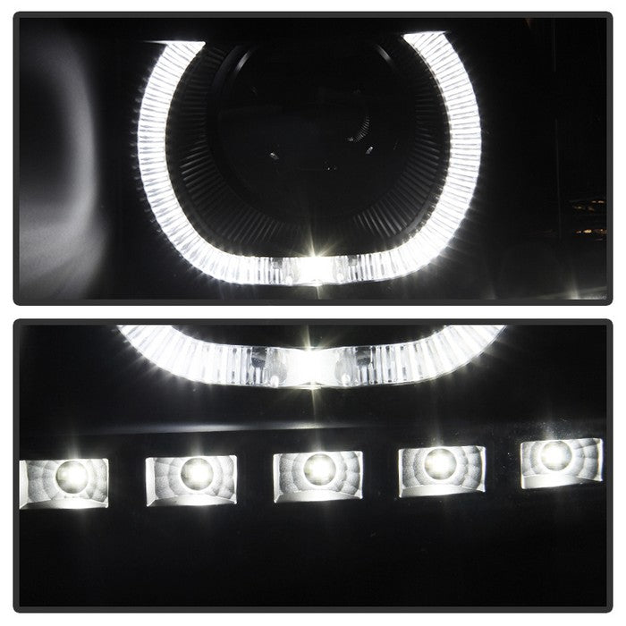 SPYDER Xtune Chevy Silverado 1500/2500/3500 07-13 LED Halo Projector Headlights Black PRO-JH-CSIL07-CFB-BSM 9032196