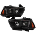 SPYDER xTune 11-14 Dodge Charger Projector Headlights - Halogen - DRL - Black (PRO-JH-DCHA11-LB-BK) 9041730