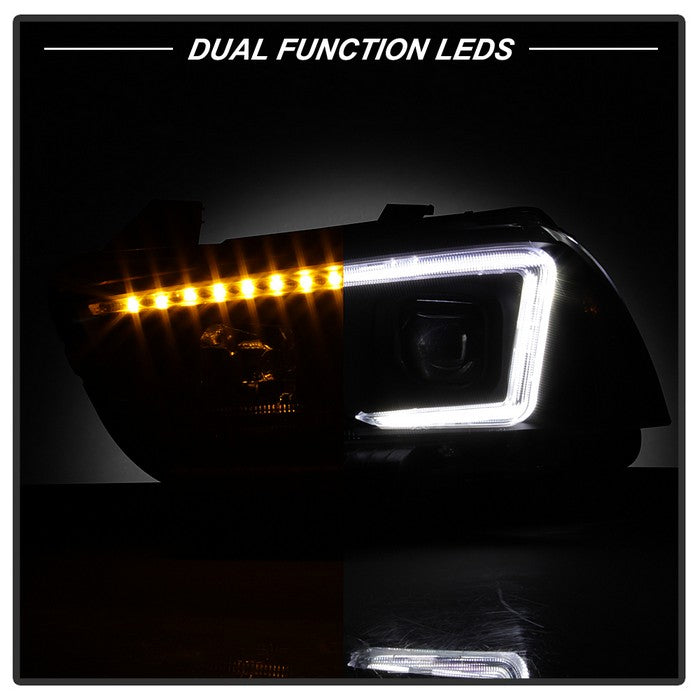SPYDER xTune 11-14 Dodge Charger Projector Headlights - Halogen - DRL - Black (PRO-JH-DCHA11-LB-BK) 9041730