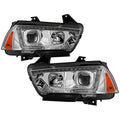 SPYDER xTune 11-14 Dodge Charger Projector Headlights - Halogen - DRL - Chrome (PRO-JH-DCHA11-LB-C) 9041754