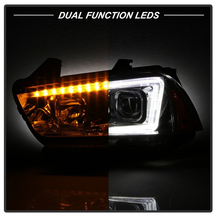SPYDER xTune 11-14 Dodge Charger Projector Headlights - Halogen - DRL - Chrome (PRO-JH-DCHA11-LB-C) 9041754