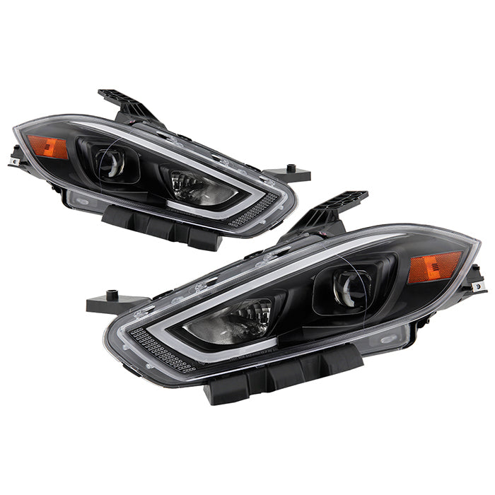 SPYDER xTune 13-16 Dodge Dart Projector Headlights - Halogen - DRL - Black (PRO-JH-DDART13-LB-BK) 9048517