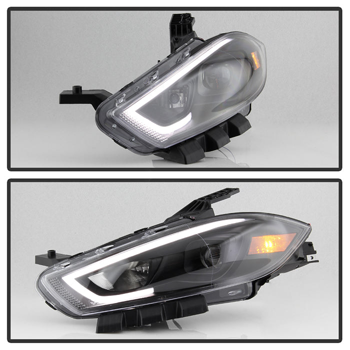 SPYDER xTune 13-16 Dodge Dart Projector Headlights - Halogen - DRL - Black (PRO-JH-DDART13-LB-BK) 9048517