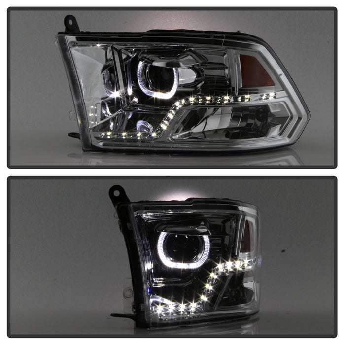 SPYDER xTune Dodge Ram 2009-2014 Halo LED Projector Headlights - Chrome PRO-JH-DR09-CFB-C 9036743