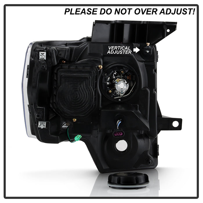 SPYDER Xtune Ford F150 09-14 Projector Headlights Halogen Model Only LED Halo Black PRO-JH-FF15009-CFB-BK 9032226