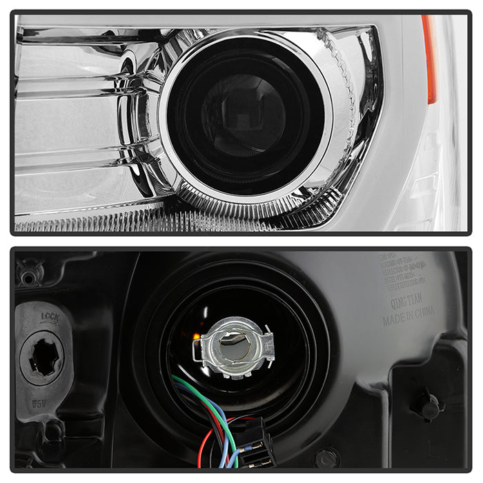 SPYDER xTune Ford F-150 09-14 Projector Headlights - Light Bar DRL - Chrome PRO-JH-FF15009-LBDRL-C 9037269
