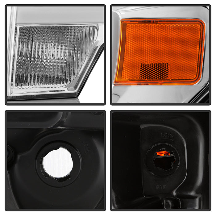 SPYDER xTune Ford F-150 09-14 Projector Headlights - Light Bar DRL - Chrome PRO-JH-FF15009-LBDRL-C 9037269