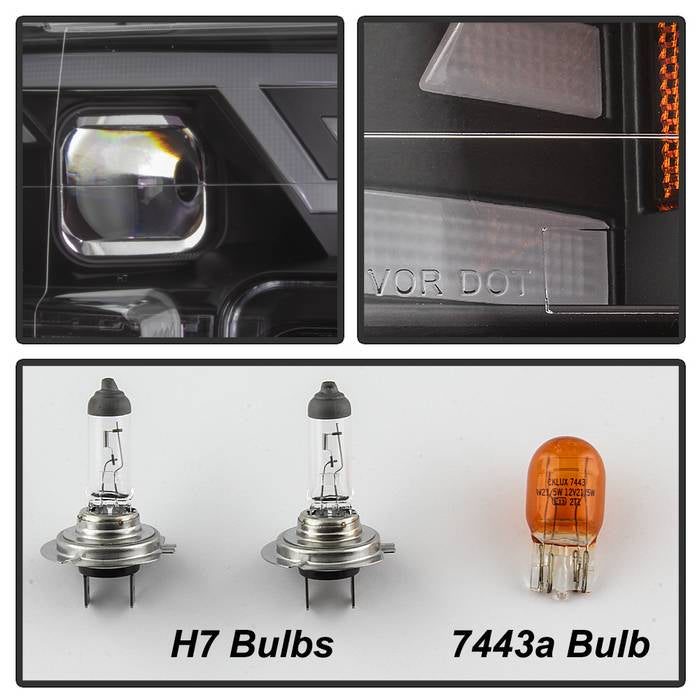 SPYDER xTune 15-17 Ford F-150 DRL LED Light Bar Projector Headlights - Black (PRO-JH-FF15015-LB-BK) 9042935