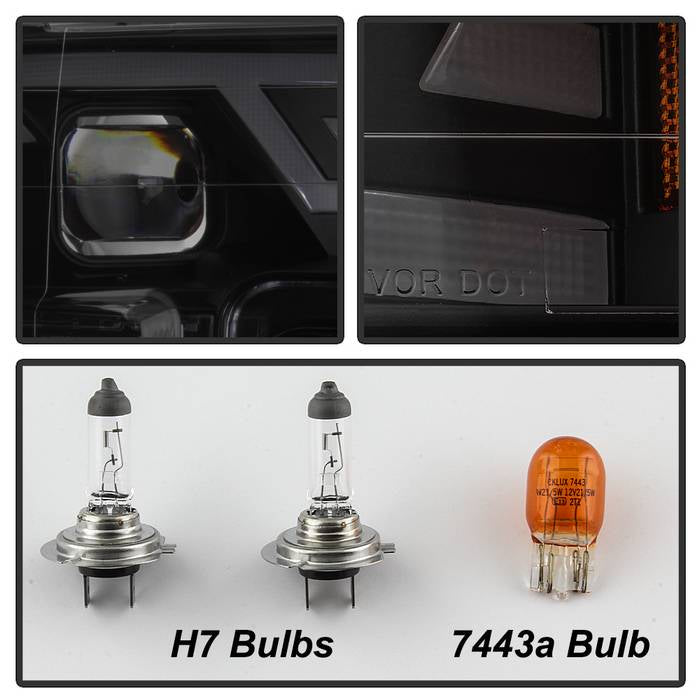 SPYDER xTune 15-17 Ford F-150 DRL LED Light Bar Projector Headlights - Black Smoke (PRO-JH-FF15015-LB-BSM) 9042942
