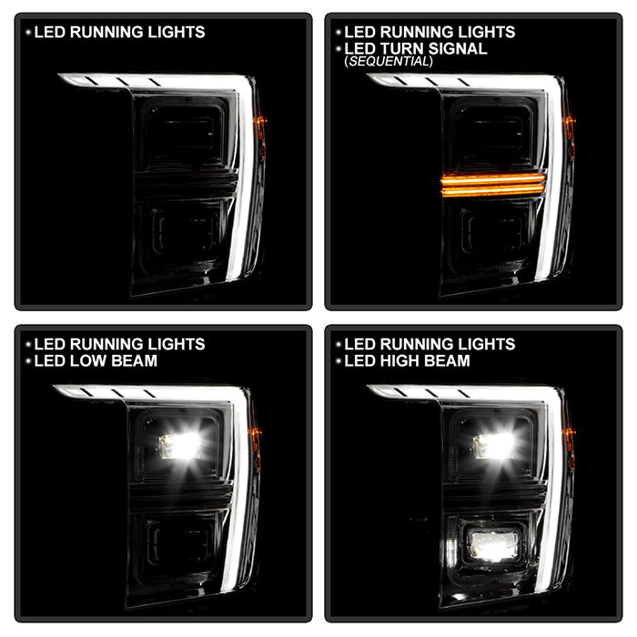 SPYDER Xtune 21-23 Ford F150 (Halogen Models) Full LED Headlights - Chrome (PRO-JH-FF15021-FLED-C) 9052606
