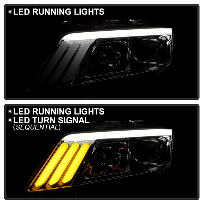 SPYDER xTune 10-12 Ford Fusion Projector Headlights - Light Tube DRL - Chrome (PRO-JH-FFU10-LB-C) 9041785
