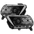 SPYDER xTune 10-14 Ford Mustang Halogen w/LED DRL Projector Headlights Black PRO-JH-FM10-LED-BK 9946271