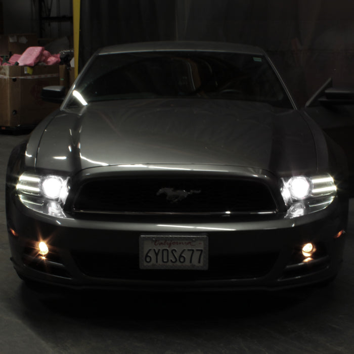 SPYDER xTune 10-14 Ford Mustang Halogen w/LED DRL Projector Headlights Black PRO-JH-FM10-LED-BK 9946271