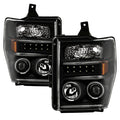 SPYDER Xtune Ford F250/350/450 Super Duty 08-10 Projector Headlights LED Halo Black PRO-JH-FS08-LED-BK 5076267