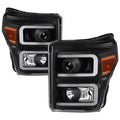 SPYDER Xtune Ford Super Duty 11-16 Projector Headlights Light Bar Drl Black PRO-JH-FS11-LBBRL-BK 9034923