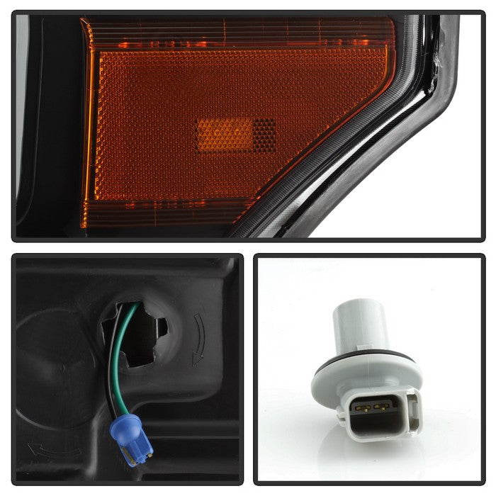 SPYDER Xtune Ford Super Duty 11-16 Projector Headlights Light Bar Drl Black PRO-JH-FS11-LBBRL-BK 9034923
