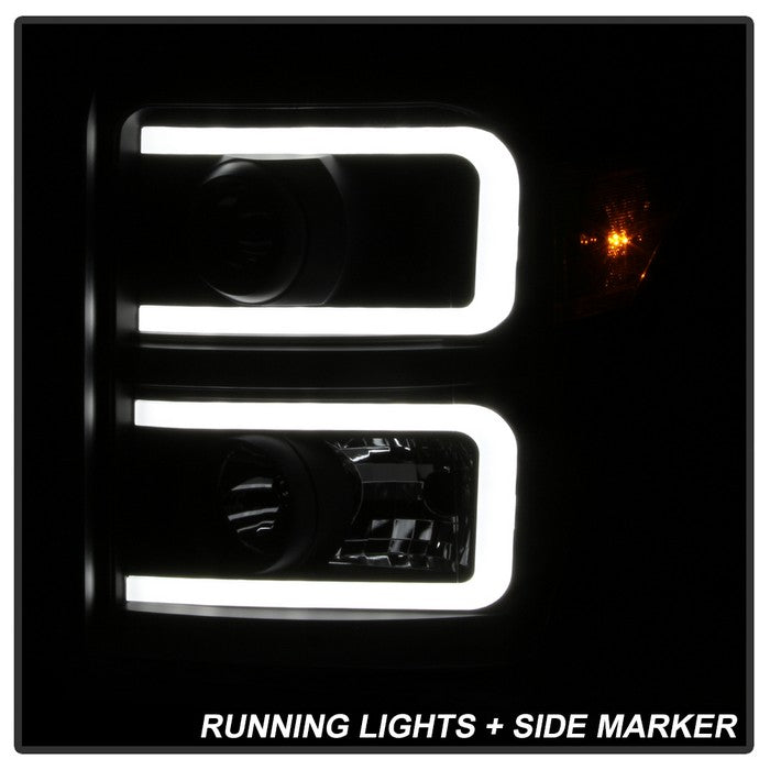 SPYDER Xtune Ford Super Duty 11-16 Projector Headlights Light Bar Drl Black Smoked PRO-JH-FS11-LBBRL-BSM 9034930