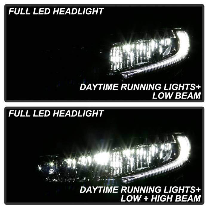 SPYDER xTune 16-18 Honda Civic (Excl Touring) OEM LED Headlights (LED High/Low Beams) (PRO-JH-HC16-OELED-C) 9043178