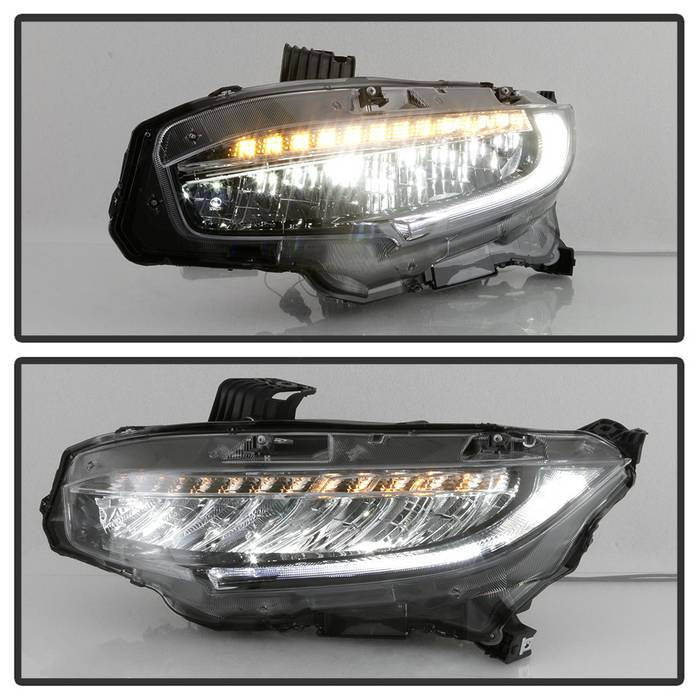 SPYDER xTune 16-18 Honda Civic (Excl Touring) OEM LED Headlights (LED High/Low Beams) (PRO-JH-HC16-OELED-C) 9043178