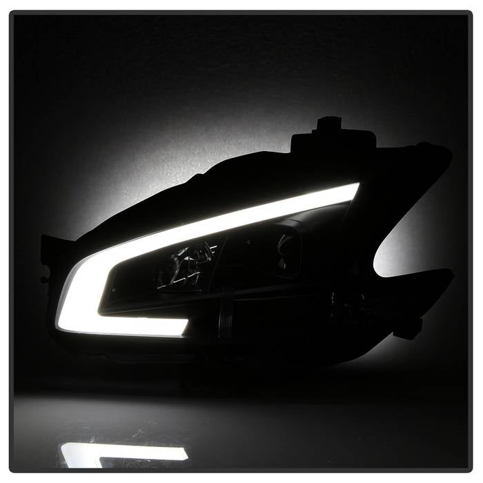 SPYDER xTune 09-14 Nissan Maxima Halogen LED Light Bar Projector Headlights - Black (PRO-JH-NM09-LB-BK) 9043055