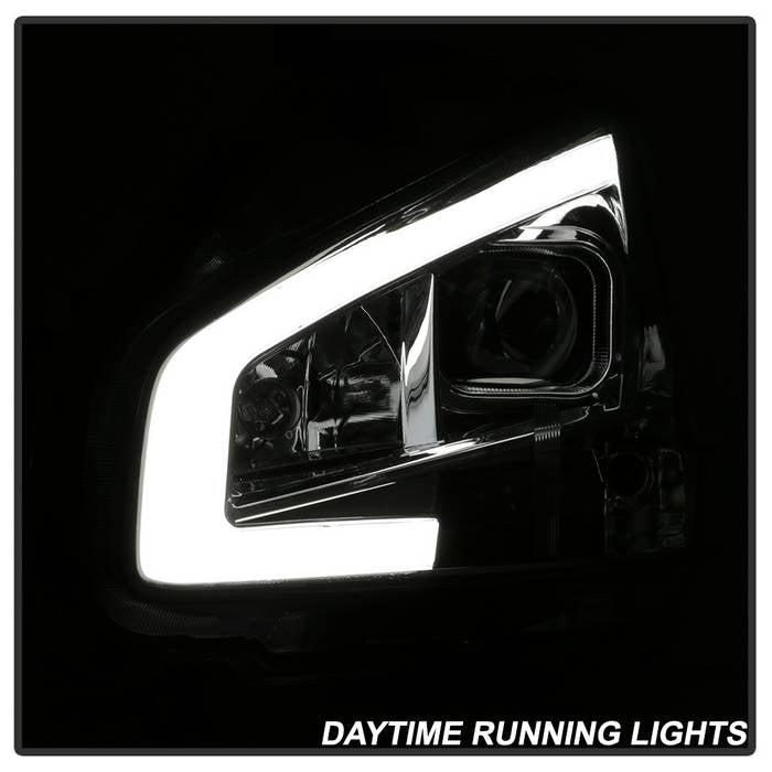 SPYDER xTune 09-14 Nissan Maxima Halogen LED Light Bar Projector Headlights - Chrome (PRO-JH-NM09-LB-C) 9043079