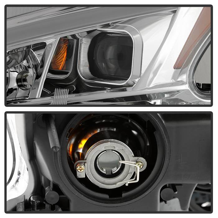 SPYDER xTune 09-14 Nissan Maxima Halogen LED Light Bar Projector Headlights - Chrome (PRO-JH-NM09-LB-C) 9043079