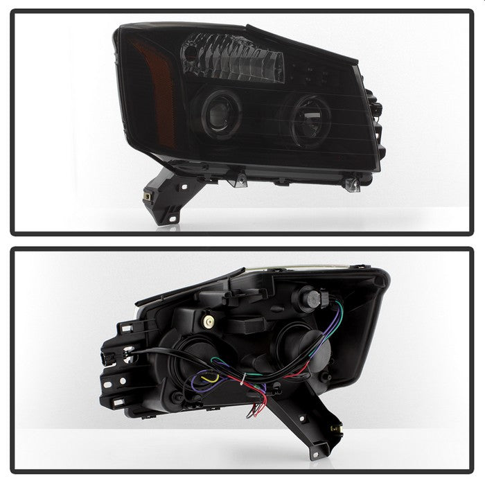 SPYDER xTune Nissan Titan 04-15 Projector Headlights - LED Halo - Black Smoked PRO-JH-NTI04-LED-BSM 5082282