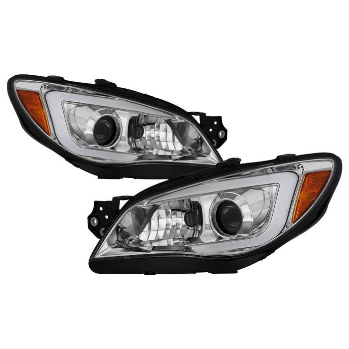 SPYDER xTune 06-07 Subaru WRX Projector Headlights - Halogen - Light Bar DRL - Chrome (PRO-JH-SWRX06-LB-C) 9041815