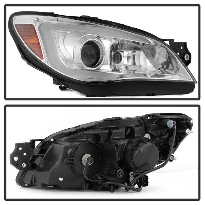 SPYDER xTune 06-07 Subaru WRX Projector Headlights - Halogen - Light Bar DRL - Chrome (PRO-JH-SWRX06-LB-C) 9041815