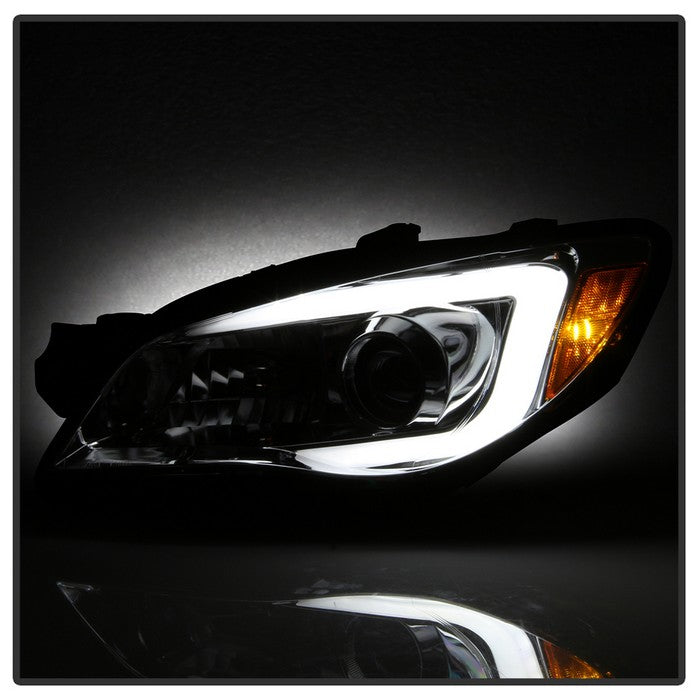SPYDER xTune 06-07 Subaru WRX Projector Headlights - Halogen - Light Bar DRL - Chrome (PRO-JH-SWRX06-LB-C) 9041815