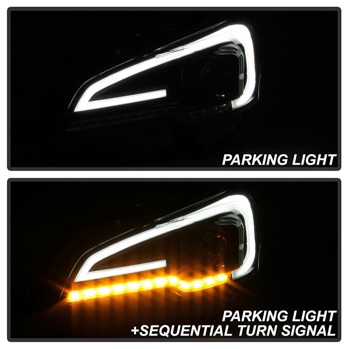 SPYDER xTune 15-18 Subaru Impreza WRX Halogen Proj Headlights - Light Bar DRL - Black PRO-JH-SWRX15-LB-BK 9047602
