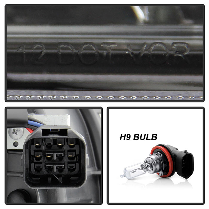 SPYDER xTune 15-18 Subaru Impreza WRX Halogen Proj Headlights - Light Bar DRL - Black PRO-JH-SWRX15-LB-BK 9047602