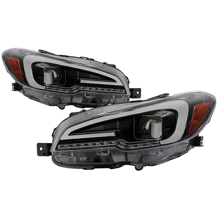 SPYDER xTune 15-18 Subaru Impreza WRX Proj Halo Headlight - Light Bar DRL - Blk Smoke PRO-JH-SWRX15-LB-BSM 9047619