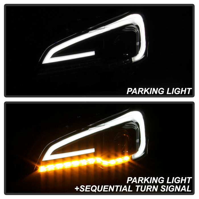 SPYDER xTune 15-18 Subaru Impreza WRX Proj Halo Headlight - Light Bar DRL - Blk Smoke PRO-JH-SWRX15-LB-BSM 9047619
