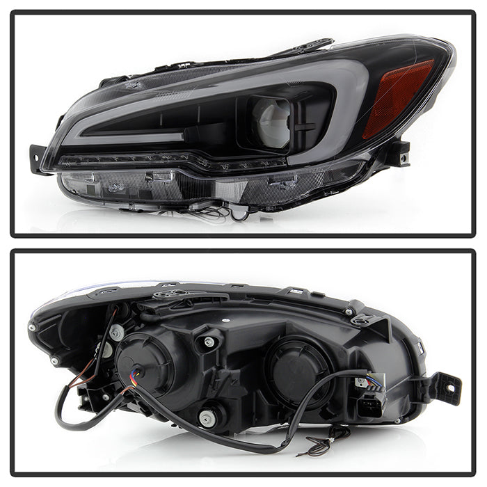 SPYDER xTune 15-18 Subaru Impreza WRX Proj Halo Headlight - Light Bar DRL - Blk Smoke PRO-JH-SWRX15-LB-BSM 9047619