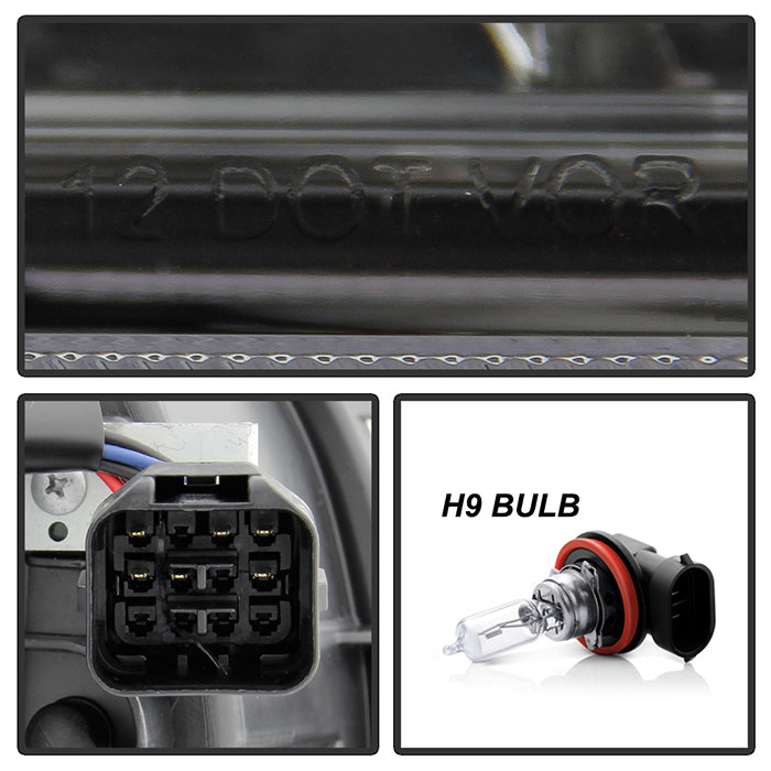 SPYDER xTune 15-18 Subaru Impreza WRX Proj Halo Headlight - Light Bar DRL - Blk Smoke PRO-JH-SWRX15-LB-BSM 9047619