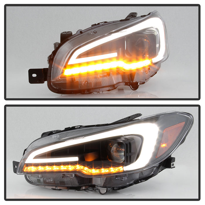 SPYDER xTune 15-18 Subaru Impreza WRX Proj Halo Headlight - Light Bar DRL - Blk Smoke PRO-JH-SWRX15-LB-BSM 9047619