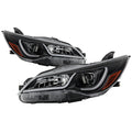 SPYDER xTune 15-17 Toyota Camry Halo Model Only LED Light Bar Proj Headlights - Blk - PRO-JH-TCAM15-LB-BK 9047237