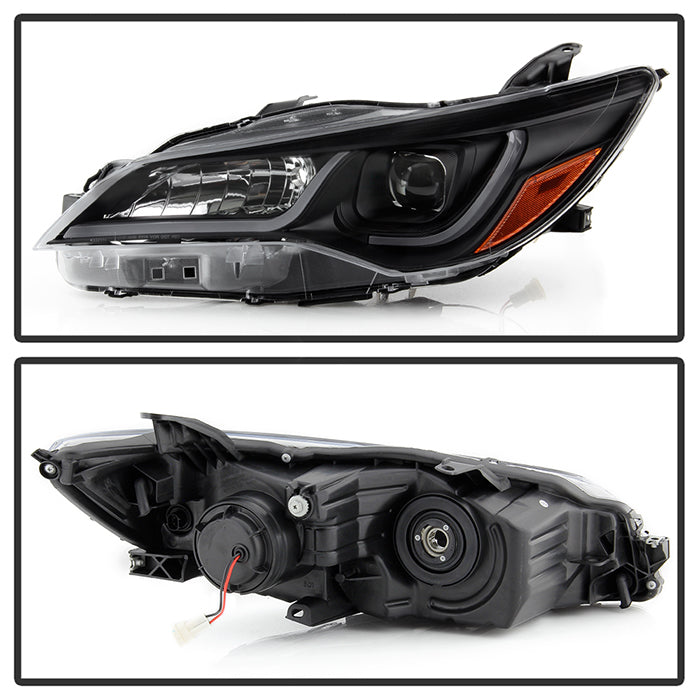 SPYDER xTune 15-17 Toyota Camry Halo Model Only LED Light Bar Proj Headlights - Blk - PRO-JH-TCAM15-LB-BK 9047237
