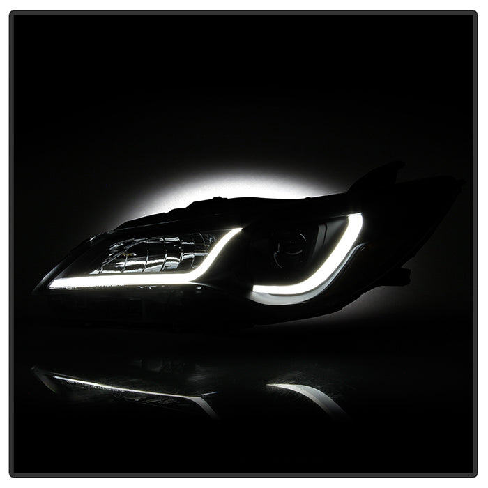 SPYDER xTune 15-17 Toyota Camry Halo Model Only LED Light Bar Proj Headlights - Blk - PRO-JH-TCAM15-LB-BK 9047237