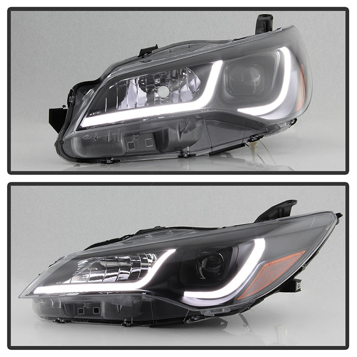 SPYDER xTune 15-17 Toyota Camry Halo Model Only LED Light Bar Proj Headlights - Blk - PRO-JH-TCAM15-LB-BK 9047237