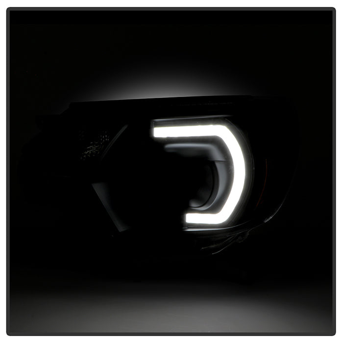 SPYDER xTune Toyota Tacoma 12-15 Headlights - Light Bar DRL - Black PRO-JH-TTA12-LBDRL-BK 9037542