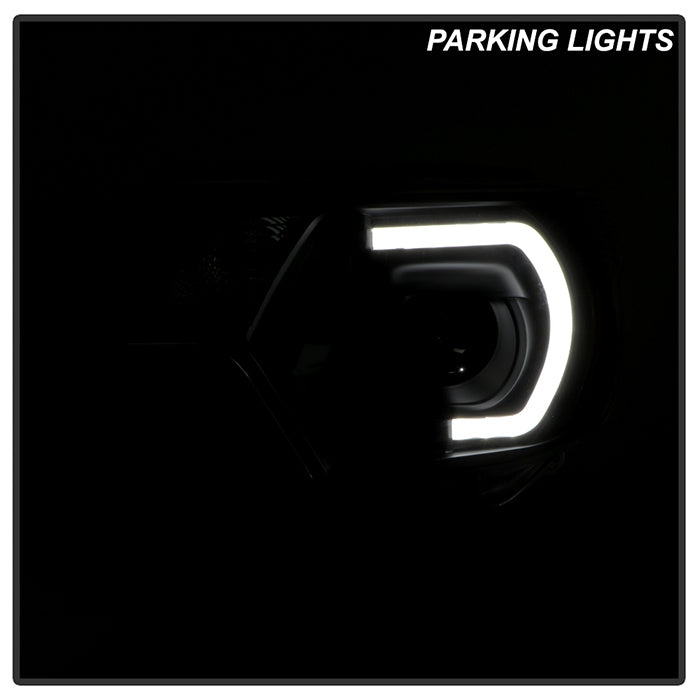 SPYDER xTune 12-15 Toyota Tacoma Light Bar DRL Projector Headlights - Black Smoke (PRO-JH-TTA12-LBDRL-BSM) 9037559