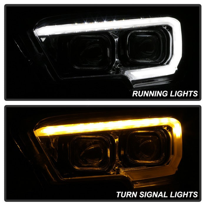 SPYDER xTune Toyota Tacoma 16-18 DRL Light Bar Projector Headlights - Chrome PRO-JH-TTA16-LBDRL-C 9039263