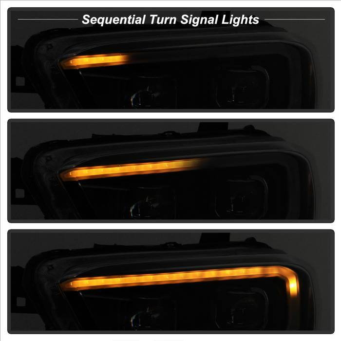 SPYDER xTune 16-18 Toyota Tacoma SR/SR5 DRL Proj Headlights w/Turn Signal - Blk (PRO-JH-TTA16-SR-BK) 9042997