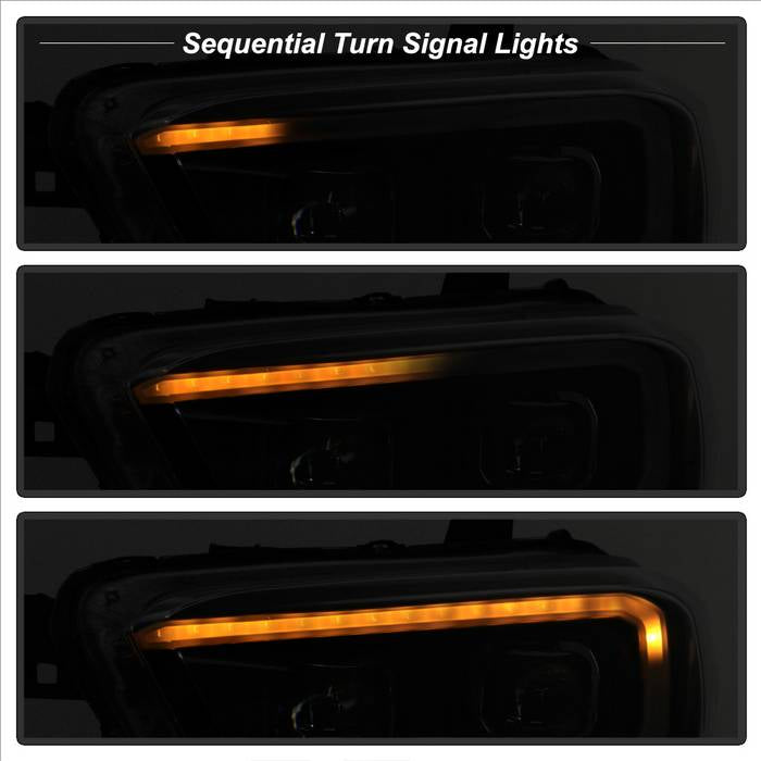 SPYDER xTune 16-18 Toyota Tacoma SR/SR5 DRL Proj Headlights w/Turn Signal - Blk Smk (PRO-JH-TTA16-SR-BSM) 9043000